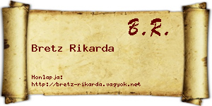 Bretz Rikarda névjegykártya